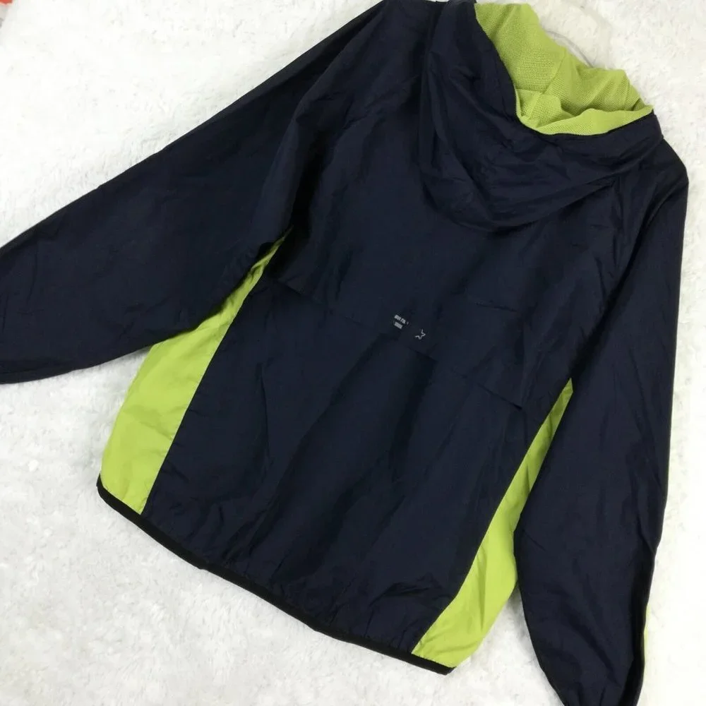 Starter Mens Jacket Windbreaker Hooded Zip‎ Blue Green Mesh Lined Lightweight M